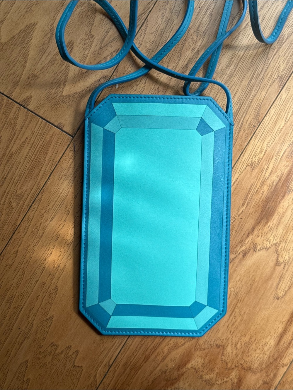 RARE TIFFANY & CO Turquoise Gem-Shaped Crossbody Purse Bag camera phone shoulder